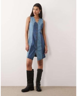 Wrangler Vestito Canotta Lavaggio Medio E Scuro - Blu