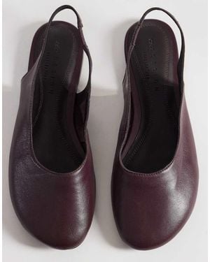 ASOS Bailarinas Destalonadas De Cuero Premium Lenza De -Rojo - Negro