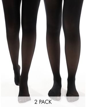 ONLY – 2er-pack strumpfhosen - Schwarz