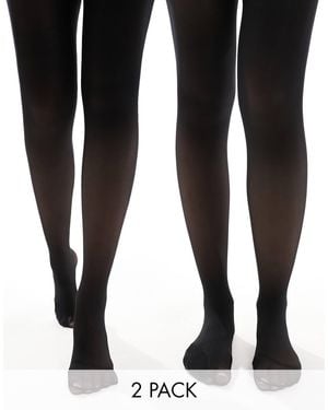 ONLY 40 Den 2 Pack Tights - Black