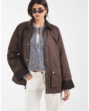 Vero Moda Chaqueta Barn Con Ribete De Pana En Contraste En - Marrón