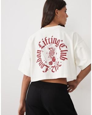 4505 Zwaar Katoenen Cropped T-Shirt Met Print Op De Achterkant - Roze