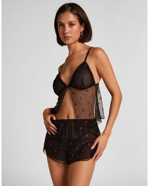 Hunkemöller Hunkemöller – shorts im chelsea-stil aus netzstoff - Schwarz