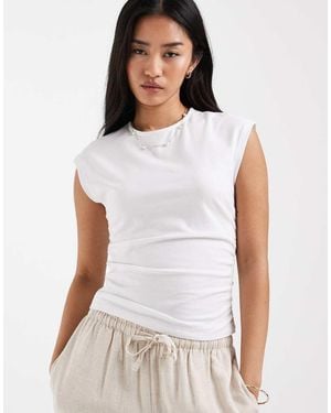 ONLY Ruched Sleeveless Top - White