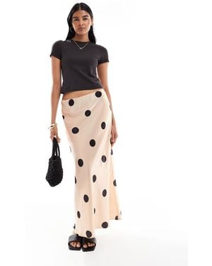 ASOS Low Rise Satin Maxi Skirt - White