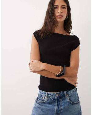 Cotton On Double Knit Boat Neck - Black