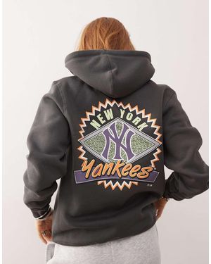 '47 Ny Yankees Motif Back Print Hoodie - Black