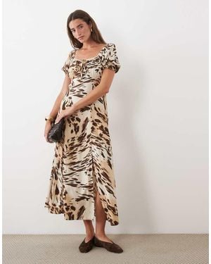 Miss Selfridge Spun Puff Sleeve Maxi Dress - White