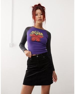 Monki Cord Mini Skirt - Black