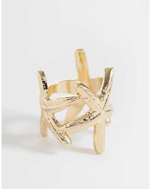 ASOS Ring With Starfish Design - Metallic