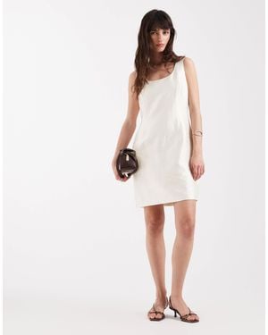 Aware Robe courte d'ensemble sans manches à encolure dégagée - scintillant - Blanc