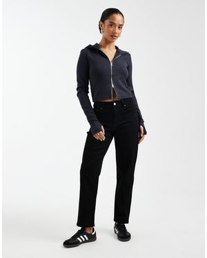 ASOS Asos Design Petite Slim Fit Mom Jeans - Blue