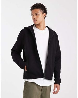 Mango Cotton Mix Zip Through Hoodie - Black