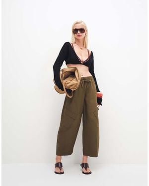ONLY Pantaloni Cargo A Cilindro Kaki - Neutro