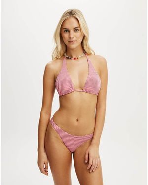 Cotton On High Apex Slider Triangle Bikini Top - Red