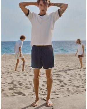 Pull&Bear Zwembroek Met Contrasterend Paneel - Blauw