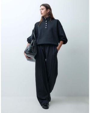 ASOS Interlock Joggingbroek Met Plooi - Blauw