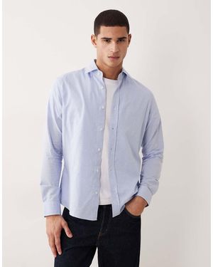 Mango Camisa 100% De Algodón Premium De - Azul