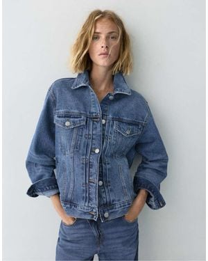 Pull&Bear Denim Trucker Jacket - Blue