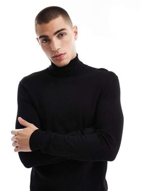 Bershka Fine Knit Turtleneck - Black