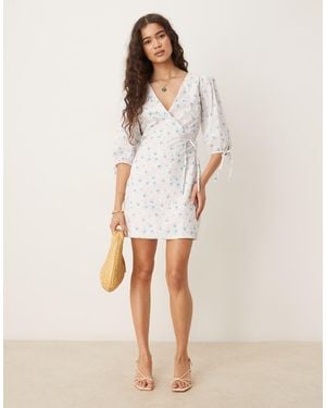 Glamorous Wrap Mini Dress - Natural