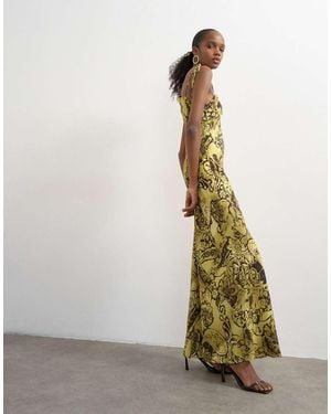 TOPSHOP Fold-over Bust Maxi Occasion Dress - Green