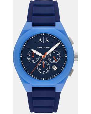 ARMANI EXCHANGE – sync – herren-quarz-chronograph aus em nylon - Blau