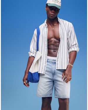 Weekday – galaxy – weite jeans-shorts - Blau