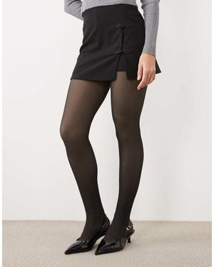 New Look Sheer Look Fleece Lined Tights - Black