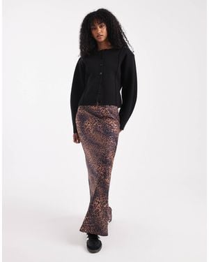 ASOS Satin Bias Maxi Skirt - Black