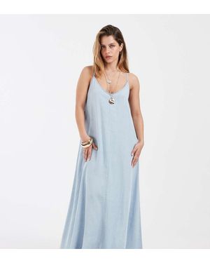 Only Petite Chambray Maxi Dress - Blue