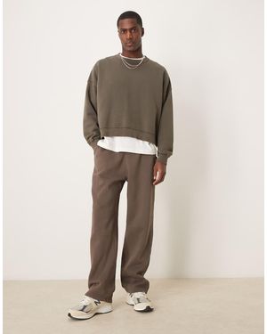 Abercrombie & Fitch Vintage Wash Open Hem joggers - Natural
