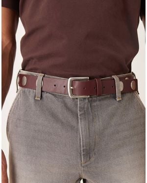 ASOS Disc Studded Belt - Brown