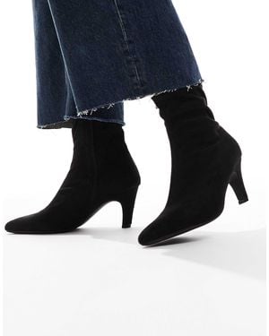 SEQWL Starburst Kitten Heel Sock Boots - Blue