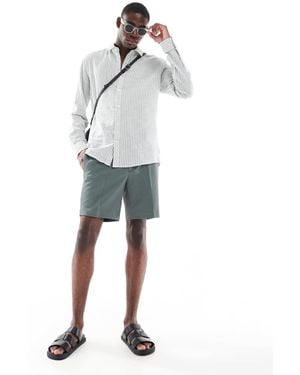 River Island Waffle Texture Shorts - Green