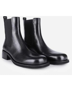 OFF THE HOOK Halo Leather Chelsea Ankle Boots - Black