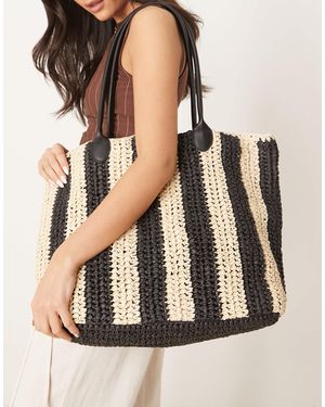 Abercrombie & Fitch Straw Holiday Tote Bag - Natural