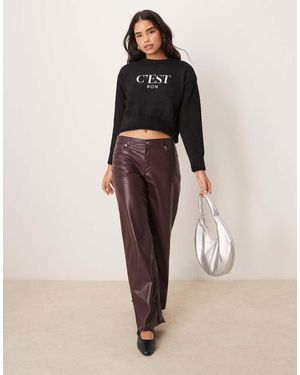 New Look C'est Bon Logo Fluffy Jumper - Black