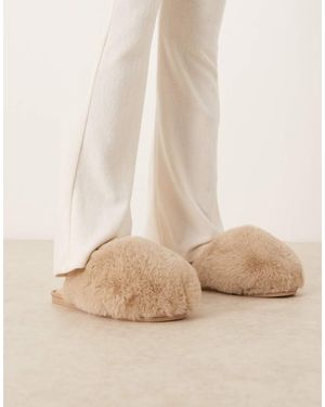 Free People Snowball Fluffy Slippers - Natural