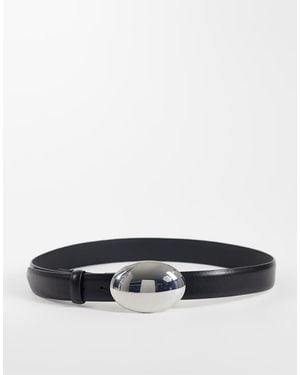 Mango Belt With Oval Buckle - White
