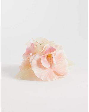 Pieces Haarklem Met 3D Bloemen - Roze