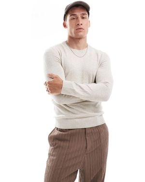 Hollister – icon – lässiger pullover mit logo aus leichtem strick - Weiß