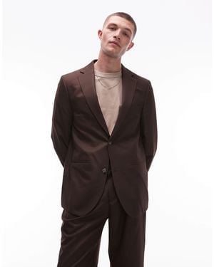 TOPMAN Relaxed Suit Jacket - Brown