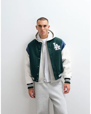 KTZ La dodgers - veste teddy en laine mélangée - multicolore - Blanc