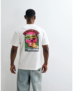 Vans Camiseta De Manga Corta Blanca Con Estampado De Tablero De Ajedrez - Blanco