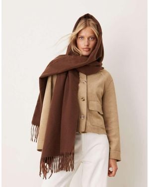 ASOS Super Soft Woven Tassel Scarf - Brown