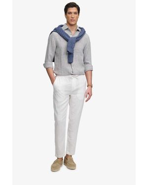 Superdry Merchant Linen Trousers - Blue