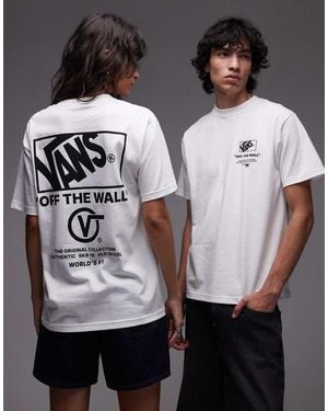 Vans T-Shirt Bianca Con Grafica Sul Retro - Nero