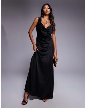TFNC London One Shoulder Maxi Dress With Cross Strap Back - Blue