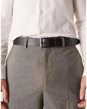 ASOS Faux Leather Belt With Buckle - Grey